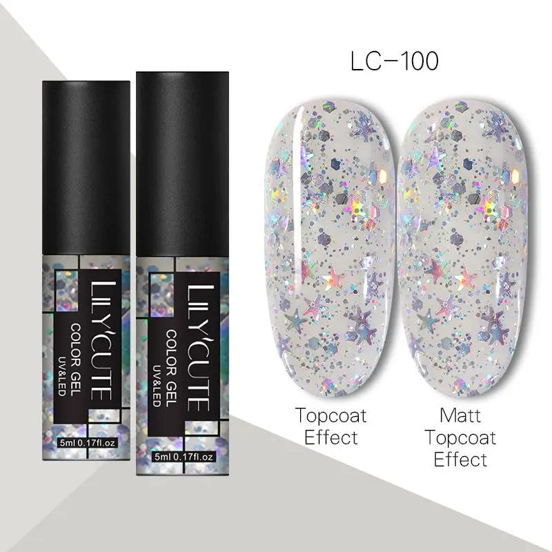 LILYCUTE 5ml Metallic Painting Liner Gel - Gold Silver Nail Art