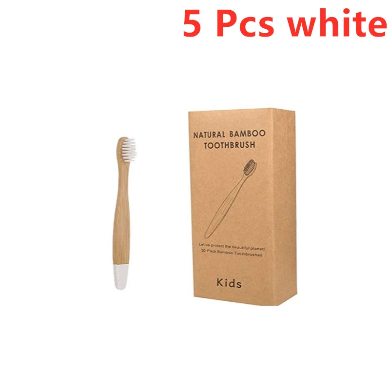 Kids Organic Bamboo Toothbrush - Soft Bristle Eco-Friendly Handle