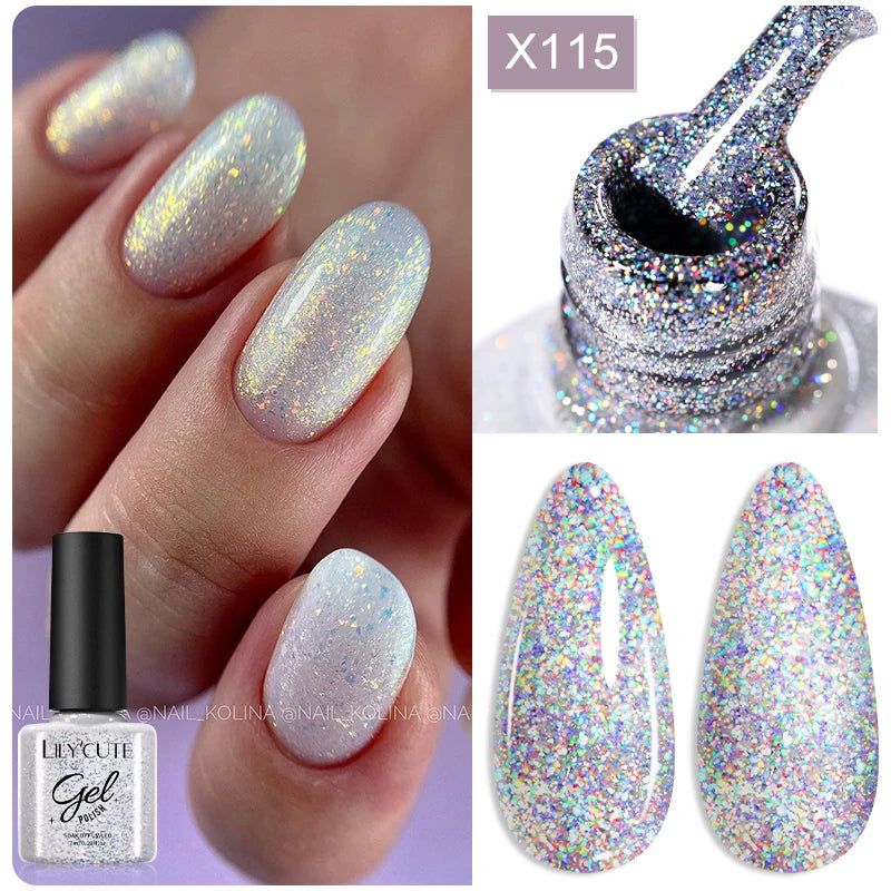 LILYCUTE 5ml Reflective Glitter Liner Gel - Champagne Nail Art