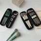 Waterproof Double-Zipper Brush Case - Black Travel Makeup Bag