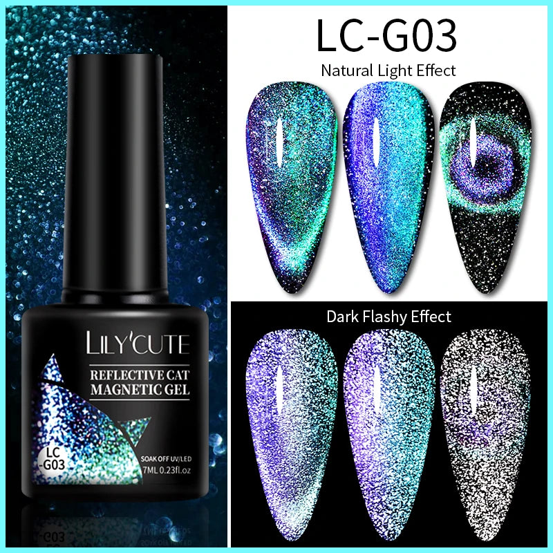 LILYCUTE 7ml 9D Cat Eye Magnetic Gel Polish