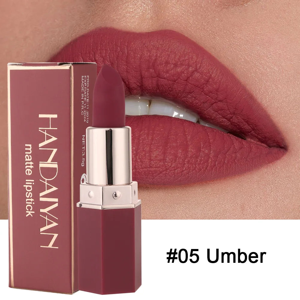 Handaiyan 6-Color Waterproof Velvet Nude Lipstick Set