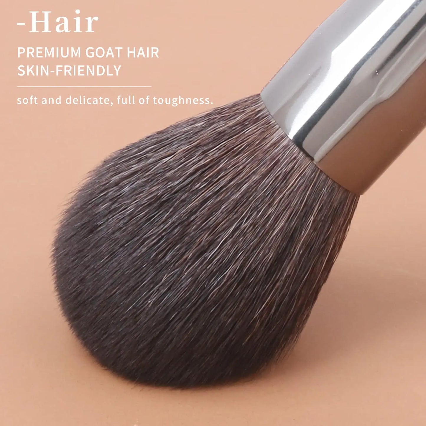 Natural Goat Hair Makeup Brush Set with Travel Case