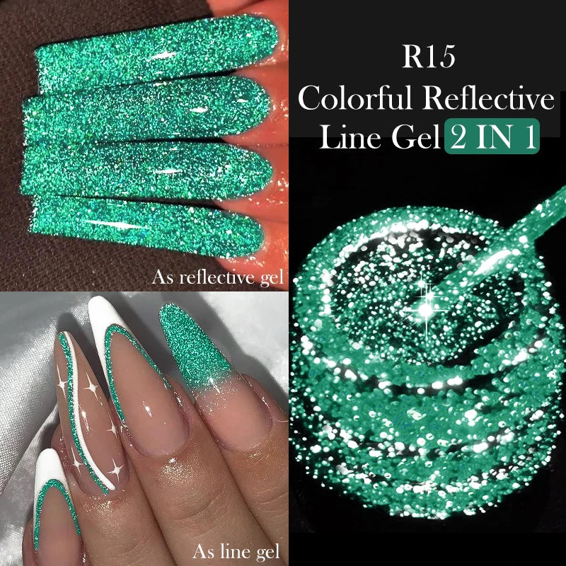 LILYCUTE 5ml Reflective Glitter Liner Gel - Champagne Nail Art