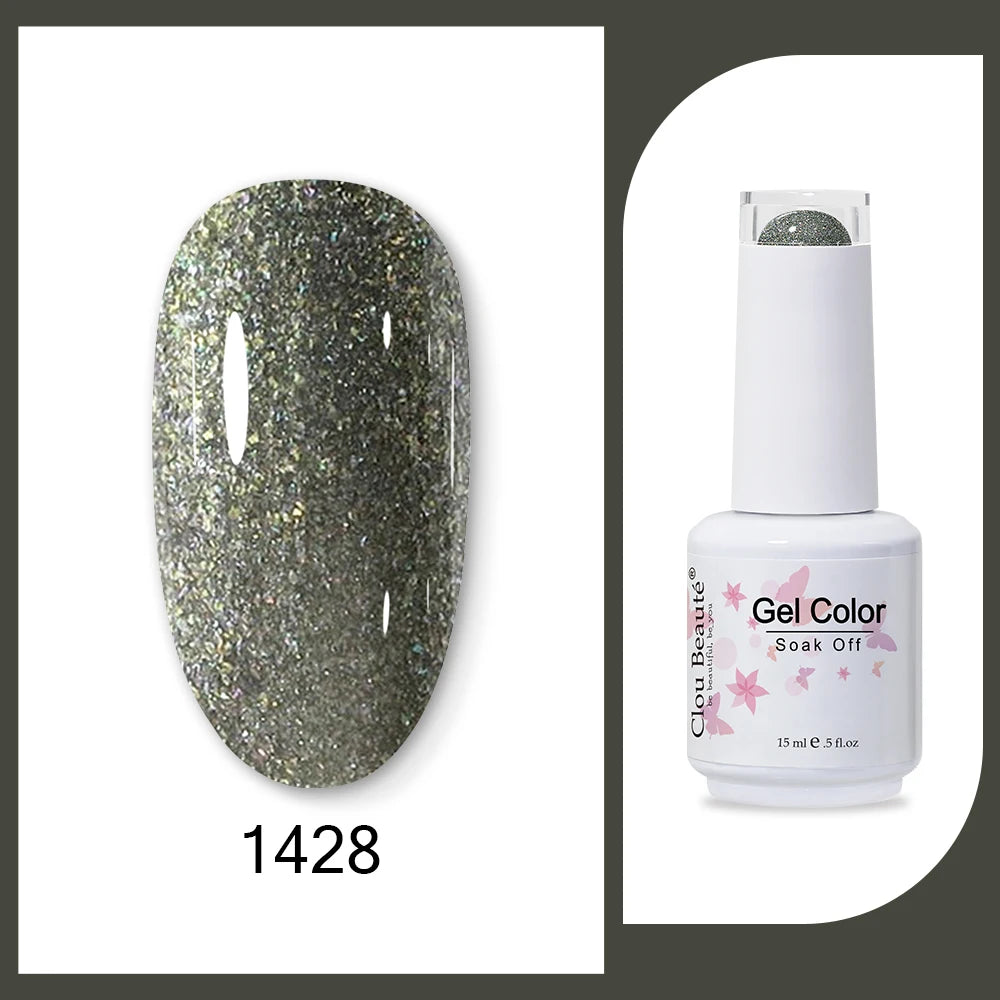 Clou Beaute 15ml Army Green Gel Polish - HEMA and TPO Free