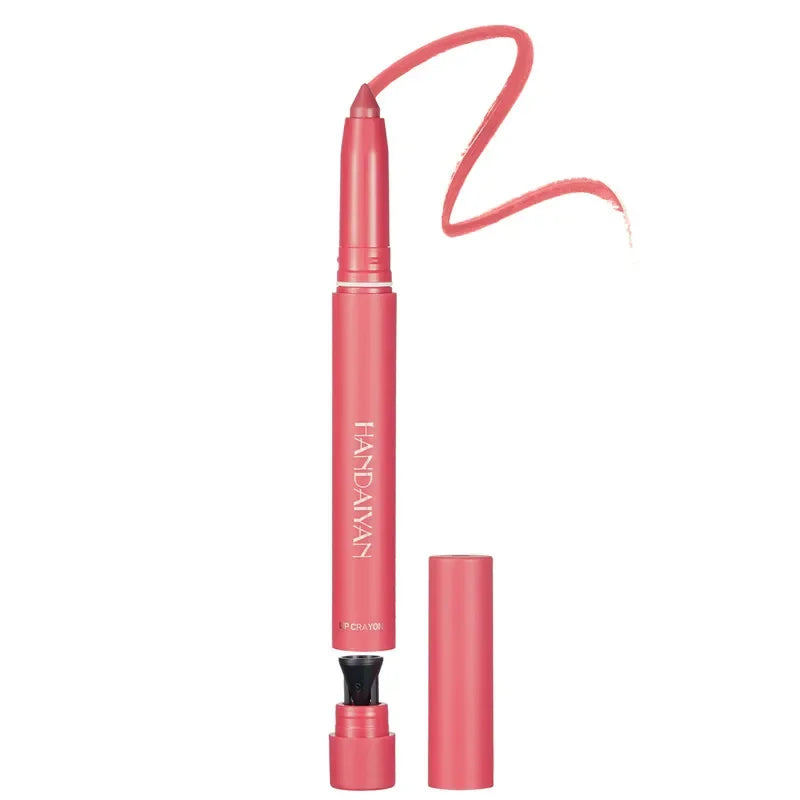 12-Color Pink Velvet Lipstick Pen and Lip Liner Crayon
