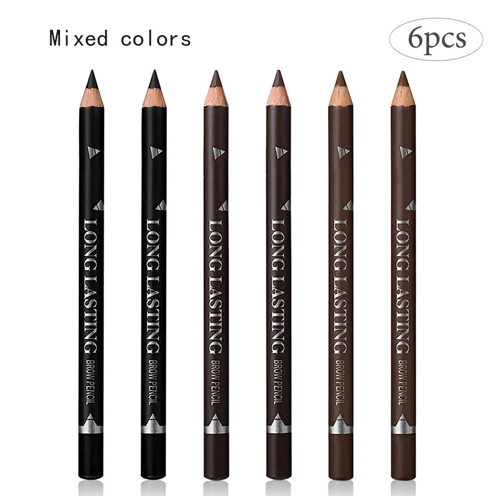 6/12-Piece Waterproof Eyebrow Pencil Set