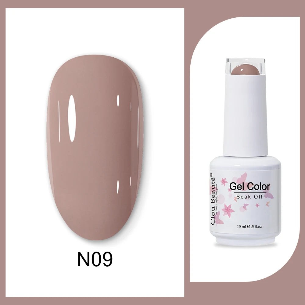 Clou Beaute 15ml Army Green Gel Polish - HEMA and TPO Free