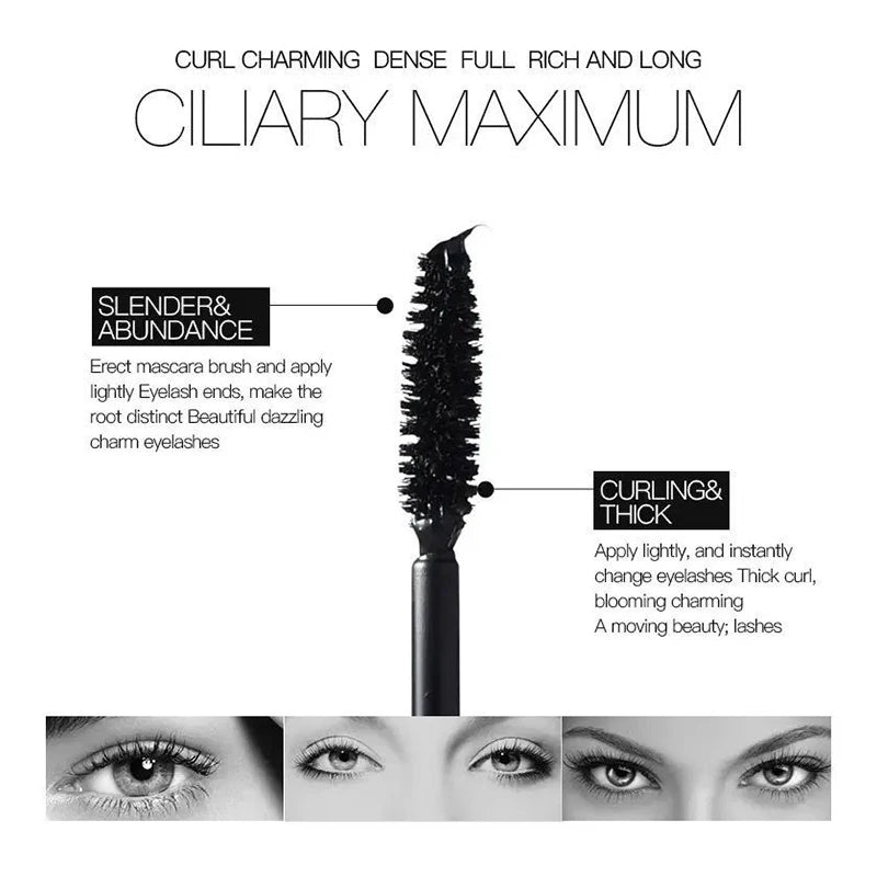 Black Curling Mascara - Long-Lasting Volume Lash Makeup