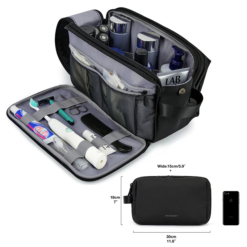 BAGSMART Waterproof Travel Cosmetic Bag - Lightweight Dopp Kit