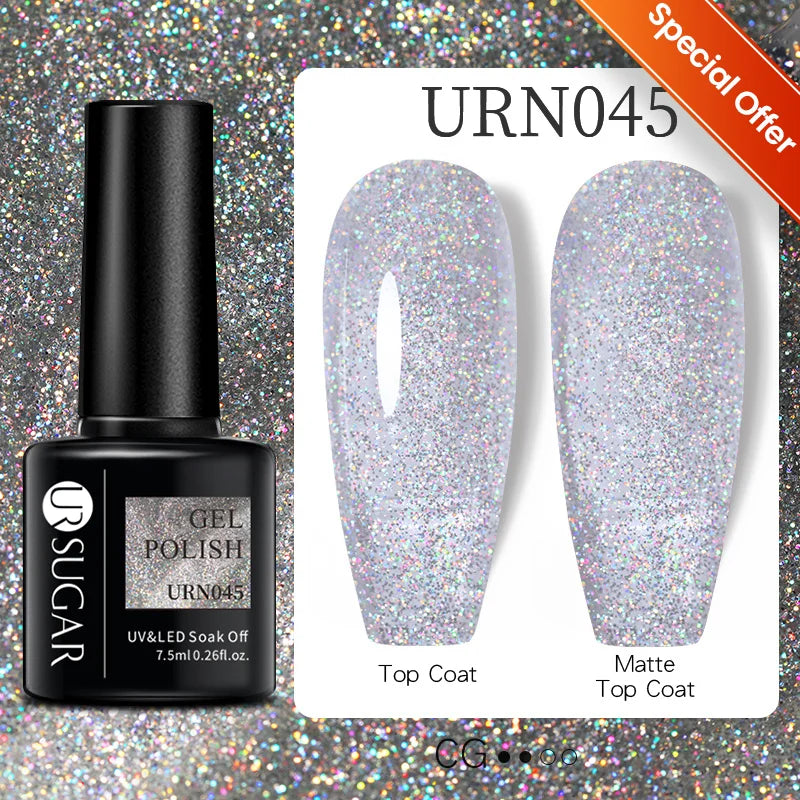 UR SUGAR 7.5ml Reflective Glitter Pink Sequin Gel Polish