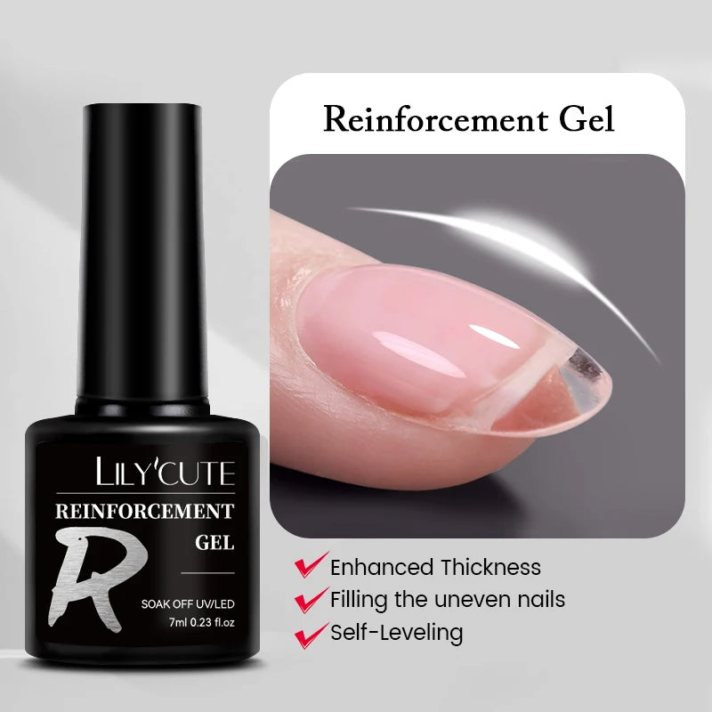 LILYCUTE 7ml Base and No-Wipe Top Coat Gel Polish