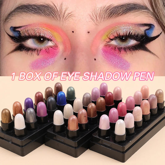 12-Color Waterproof Glitter Eyeshadow Pencil Set