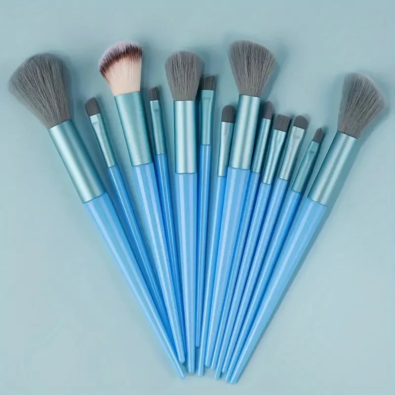 13-Piece Soft Makeup Brush Set - Foundation Blush and Eye Tools