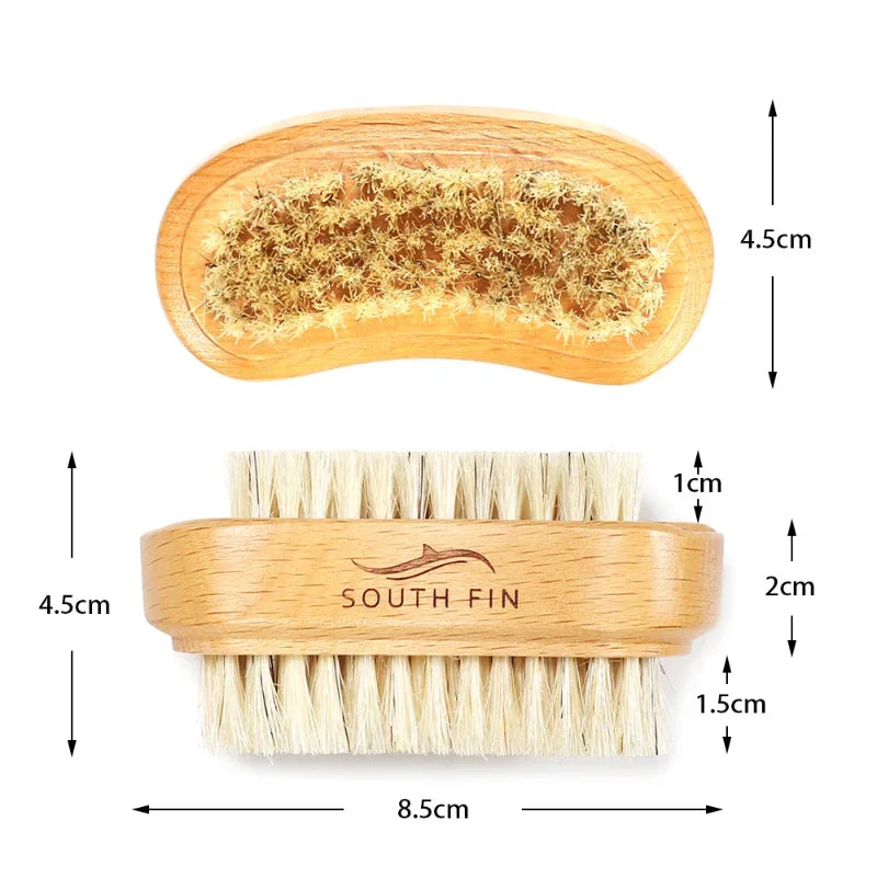 Double-Sided Wooden Nail Cleaning Brush - Manicure Pedicure Scrubber