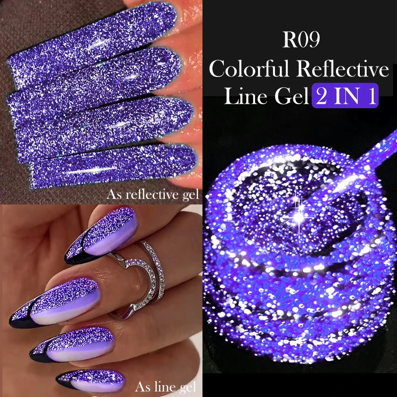 LILYCUTE 5ml Reflective Glitter Liner Gel - Champagne Nail Art