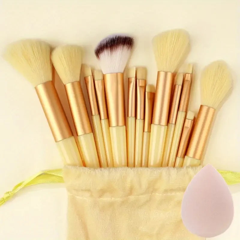 13-Piece Soft Makeup Brush Set - Foundation Blush and Eye Tools