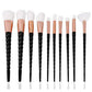 10-Piece Unicorn Glitter Makeup Brush Set - Foundation and Eye Tools