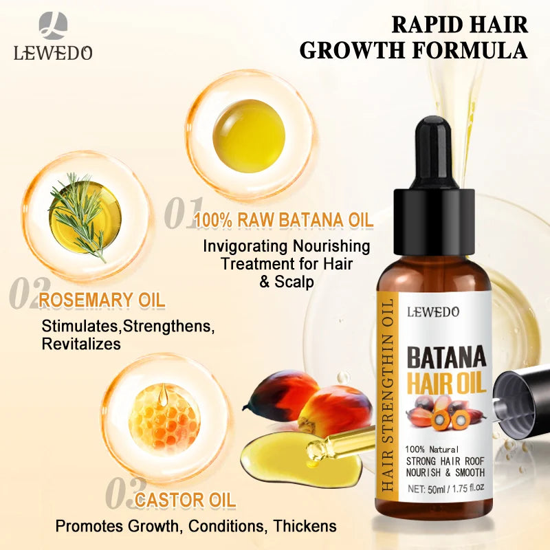 Lewedo Batana Hair Oil - Nourishing Shine Care for Men and Women