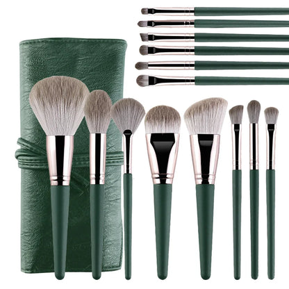 JTFIL Green Makeup Brush Set - Powder Eye Shadow and Blush Tools