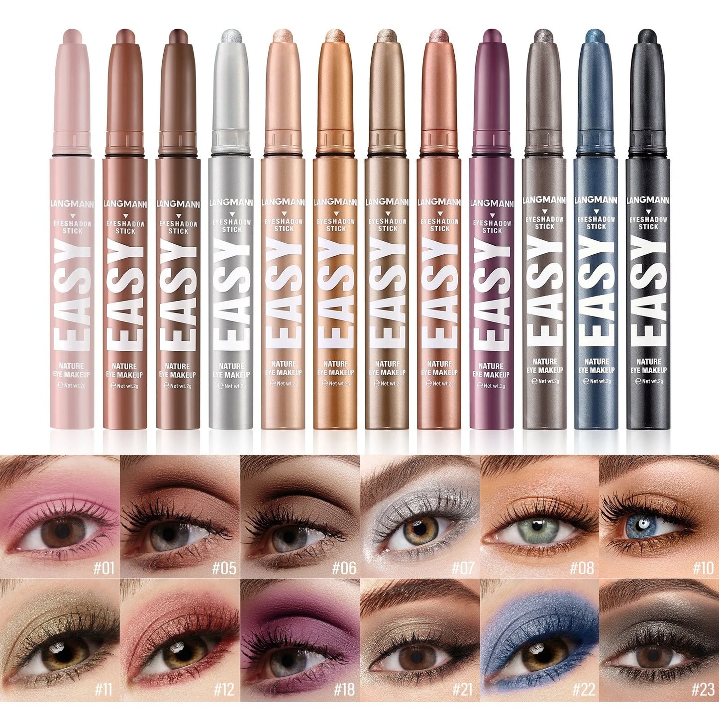 12-Color Pearly Waterproof Eyeshadow Stick Set