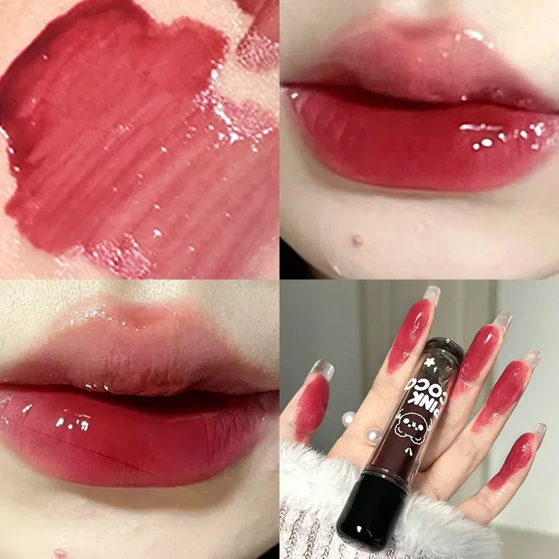 Mirror Glass Dark Red Lip Tint - Non-Stick Liquid Lip Glaze
