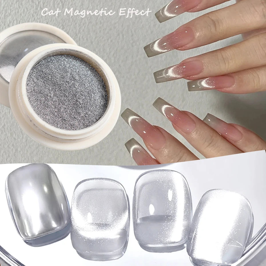 Aurora Cat Eye Magnetic Nail Powder - Chrome Chameleon Pigment