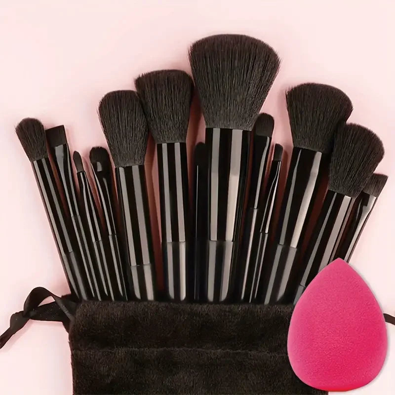 13-Piece Soft Makeup Brush Set - Foundation Blush and Eye Tools