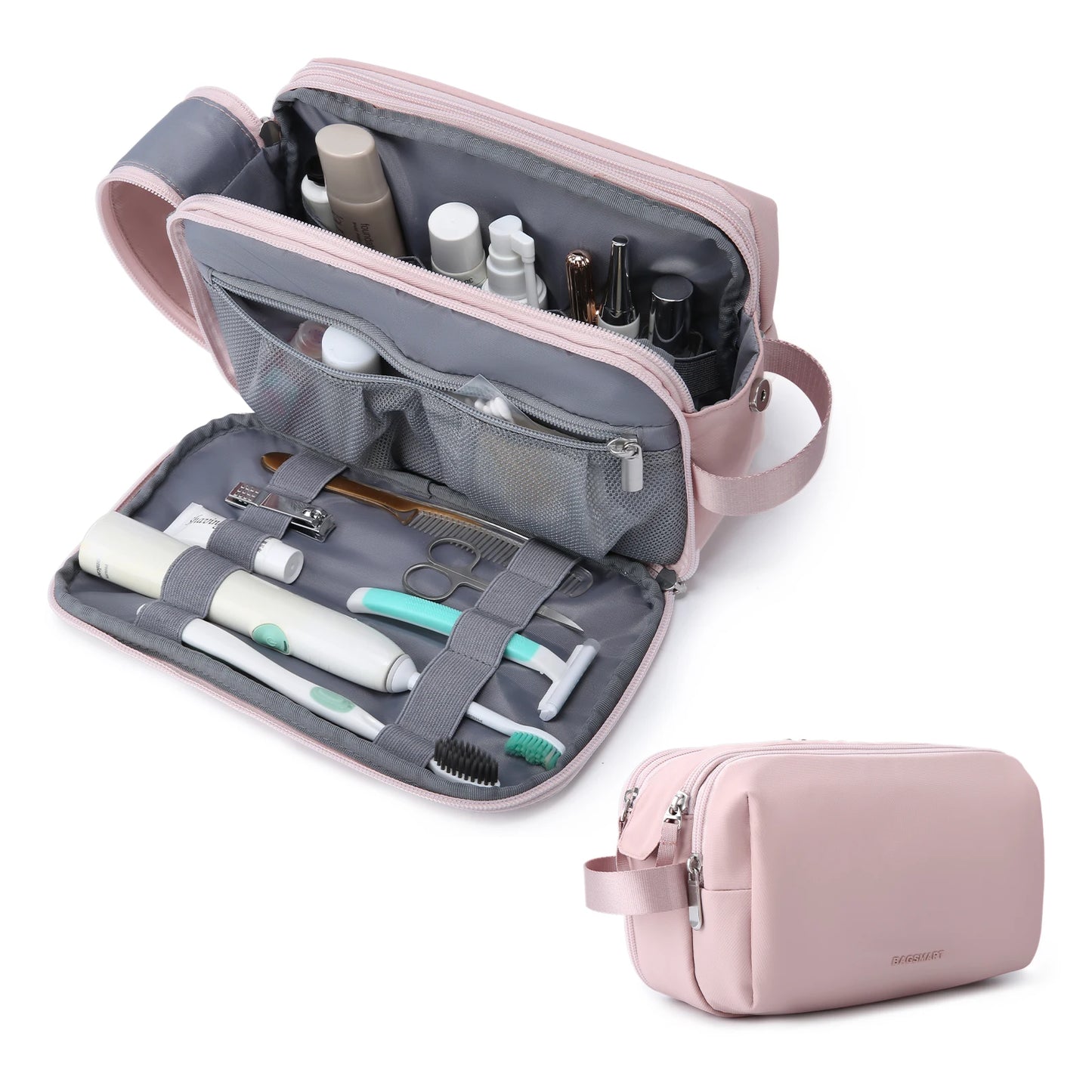 BAGSMART Waterproof Travel Cosmetic Bag - Lightweight Dopp Kit