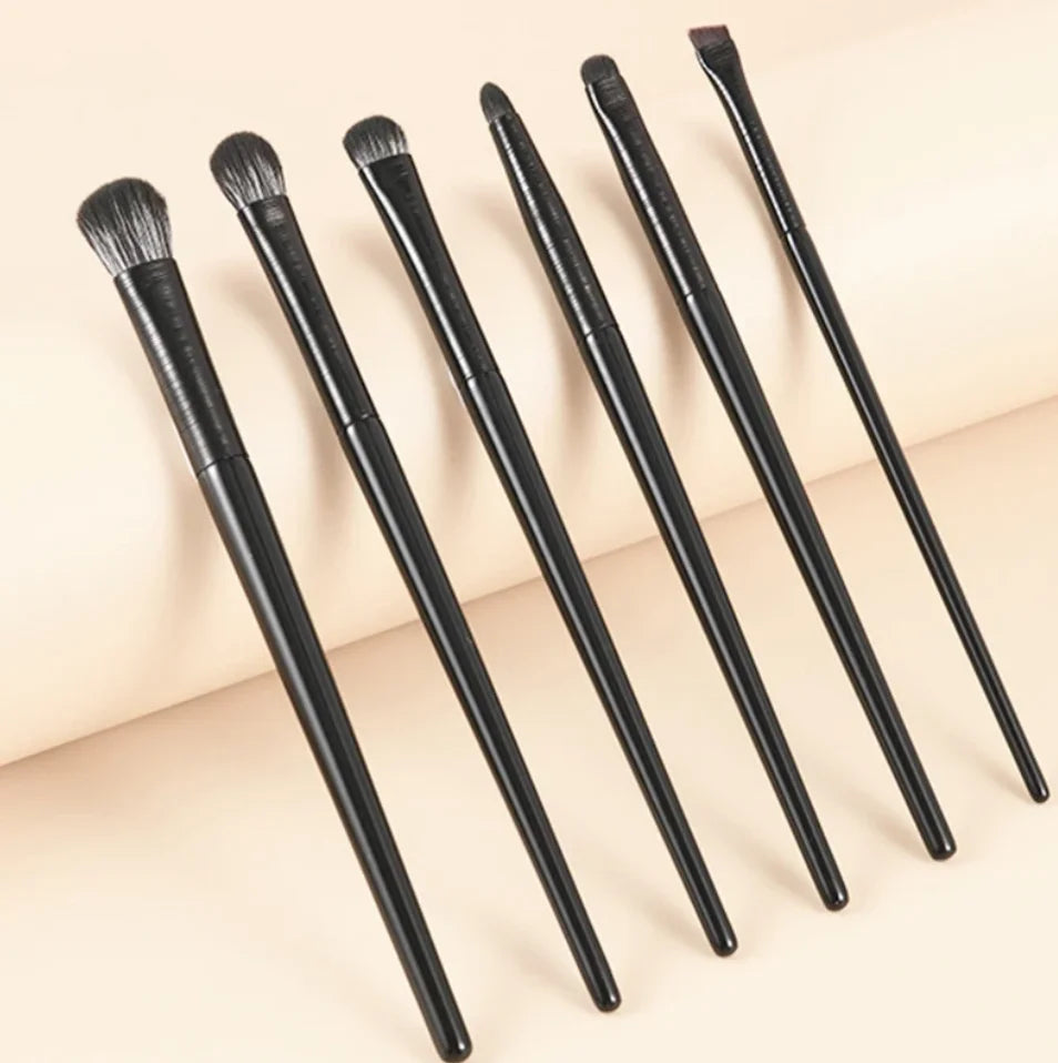 6-Piece Eye Makeup Brush Set - Contour Eyeliner and Brow Tools