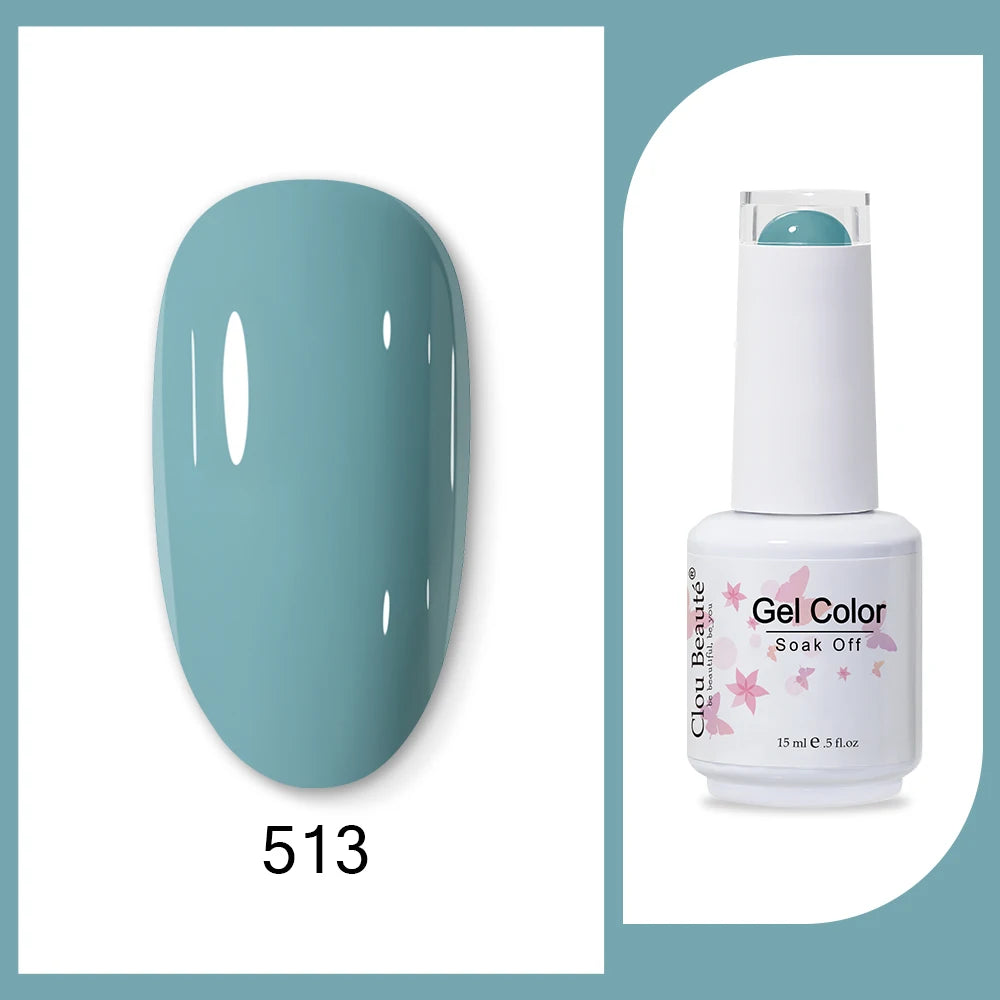 Clou Beaute 15ml Army Green Gel Polish - HEMA and TPO Free