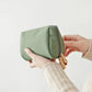 Waterproof Korean Style Cosmetic Pouch - Solid Color Travel Organizer