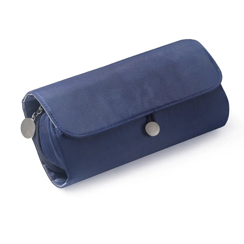Waterproof Roll-Up Makeup Brush Bag - Travel Cosmetic Tool Organizer