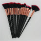 10-Piece Unicorn Glitter Makeup Brush Set - Foundation and Eye Tools