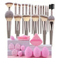 3-20 Piece Makeup Brush Set - Brown Blending Beauty Tools