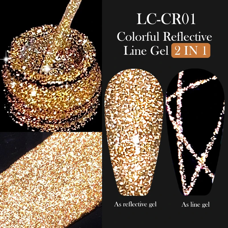 LILYCUTE 5ml Metallic Painting Liner Gel - Gold Silver Nail Art