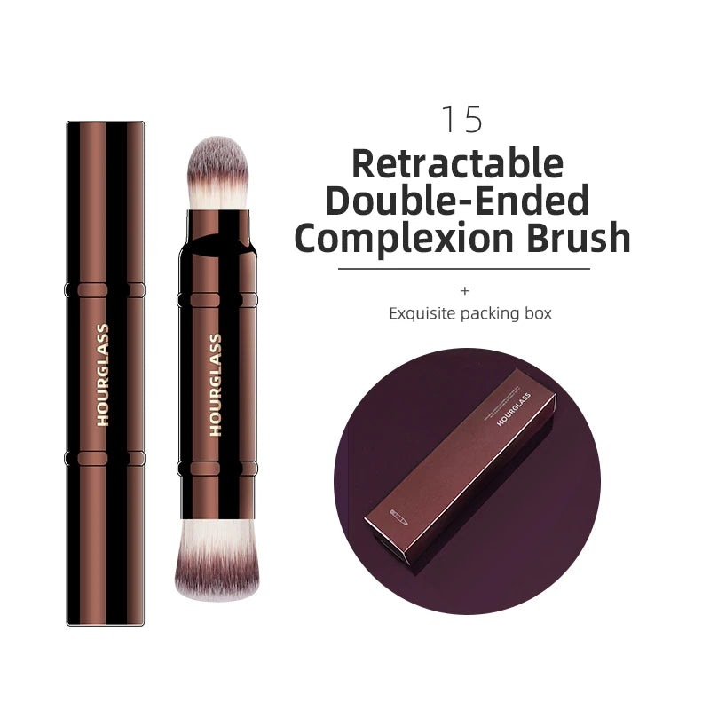 Hourglass-Style Sculpting Makeup Brush - Powder and Eye Tool