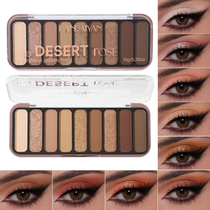 Desert Rose 9-Color Eyeshadow Palette - Earthy Matte Mineral Makeup