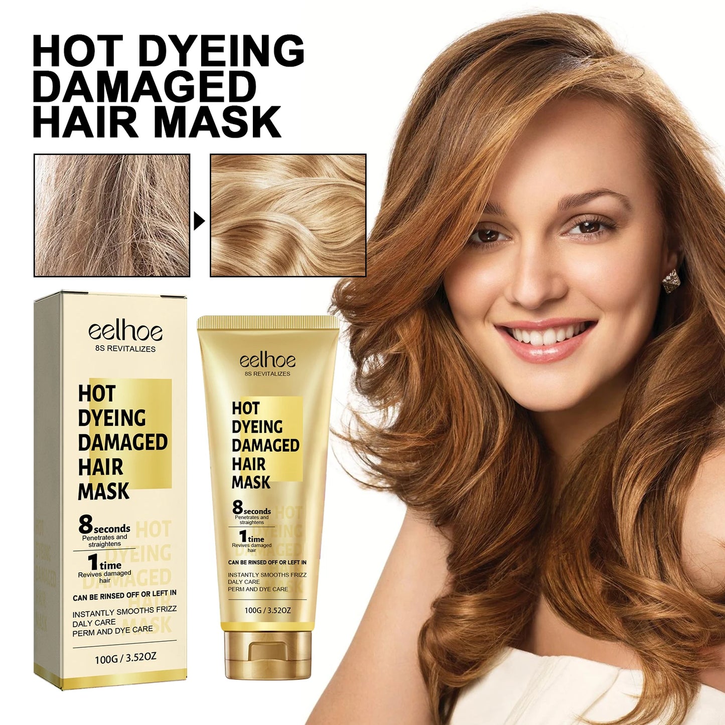 8 Seconds Keratin Hair Cream - Frizz Control Repair Mask