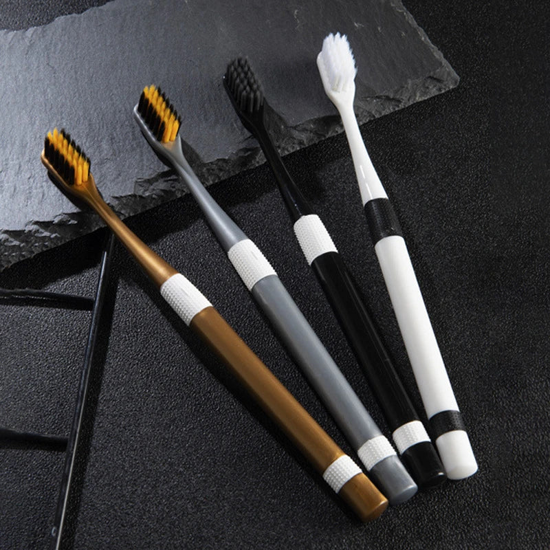 Bamboo Charcoal Toothbrush Set - Ultra-Fine Soft Bristle Family Pack