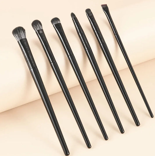 6-Piece Eye Makeup Brush Set - Contour Eyeliner and Brow Tools