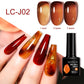 LILYCUTE 7ml Jelly Amber Gel Polish - Dark Bloom Leopard Nail Art