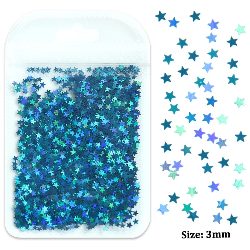 2g Holographic Nail Art Glitter - Star Butterfly Sequins Flakes