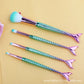 4-Piece Gradient Mermaid Makeup Brush Kit - Face and Eye Set