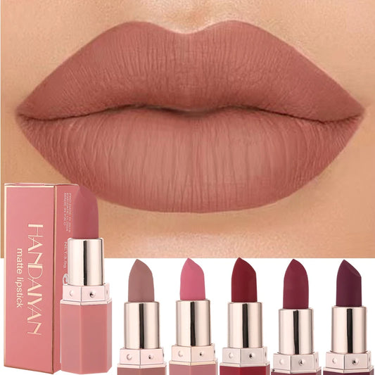 Handaiyan 6-Color Waterproof Velvet Nude Lipstick Set