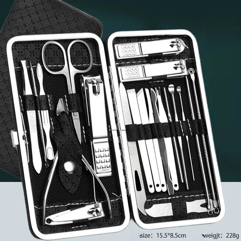 19-Piece Nail Clipper Grooming Set - Manicure Pedicure Tools