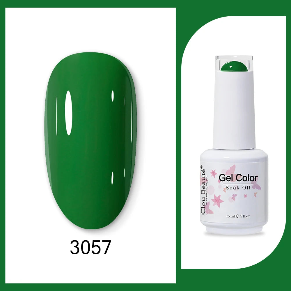 Clou Beaute 15ml Army Green Gel Polish - HEMA and TPO Free