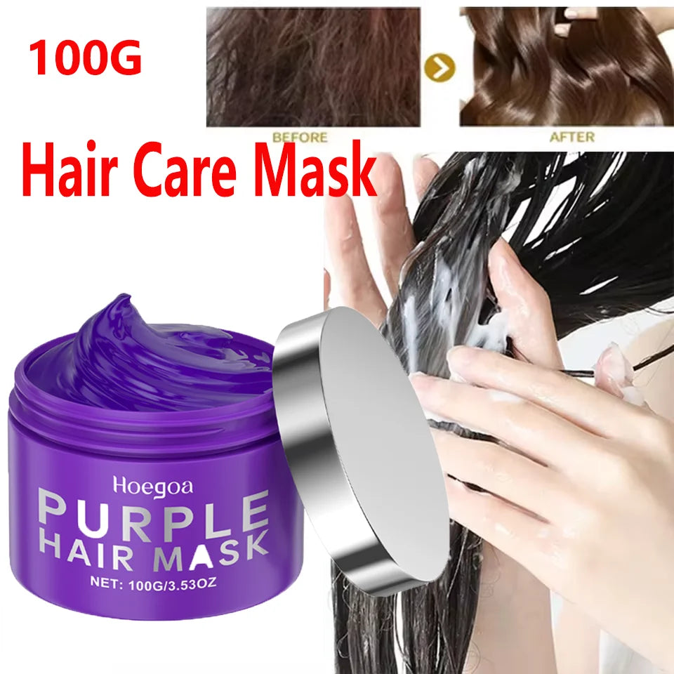 Purple Keratin Hair Mask - Smooth Repair Care for Frizzy Hair