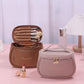 PU Leather Travel Makeup Case - Multi-Functional Toiletry Storage Bag