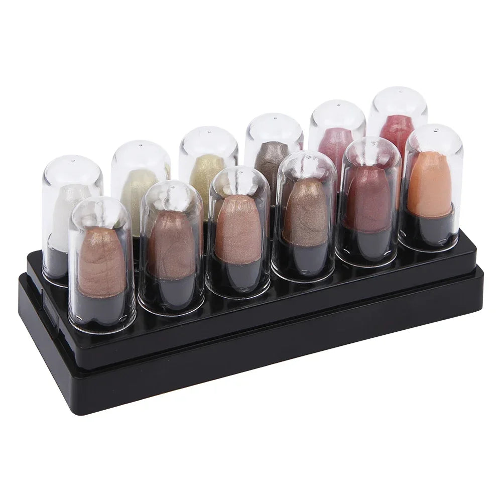 12-Color Waterproof Glitter Eyeshadow Pencil Set